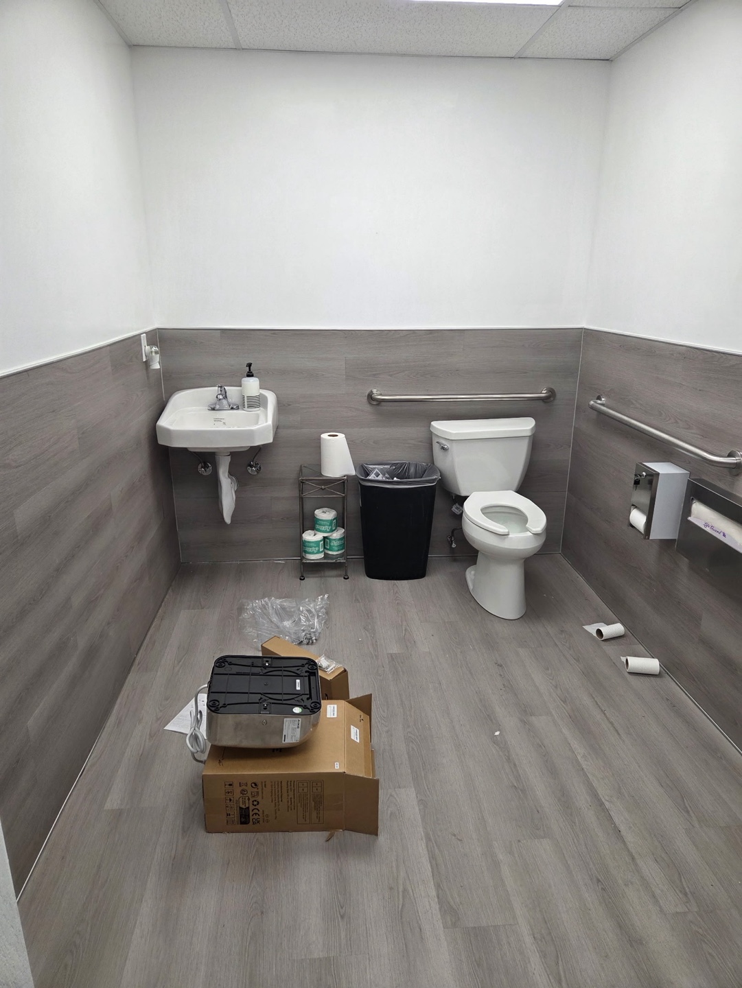 Finished commercial restroom ready for occupancy